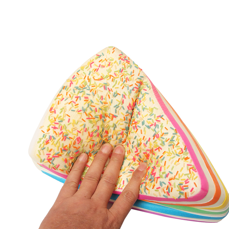 A 25cm big triangle rainbow cake